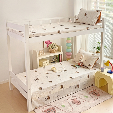 91家纺网 家纺一手货源 找家纺 （总）名兮家居 2024新款学生床上下铺全棉床单 