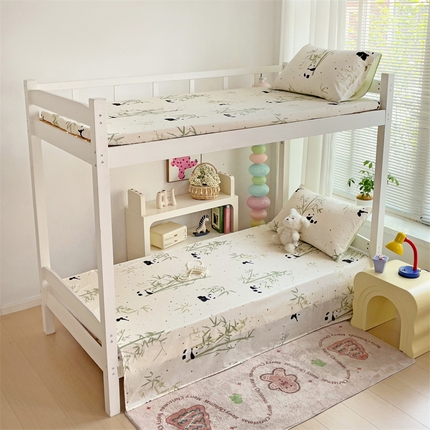 名兮家居 2024新款学生床上下铺全棉床单  熊猫家园