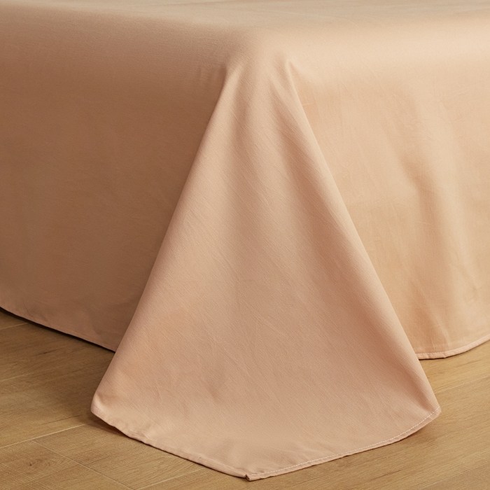 91家纺网 家纺一手货源 找家纺 澳梵家居 2024新款秋冬纯色全棉磨毛四件套--素色如锦系列 锦绣绿-珊瑚橙