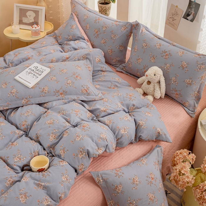 91家纺网 家纺一手货源 找家纺 富之航家纺2024新款小清新床盖四件套公主风提花针织棉床盖四件套. 芙蔓