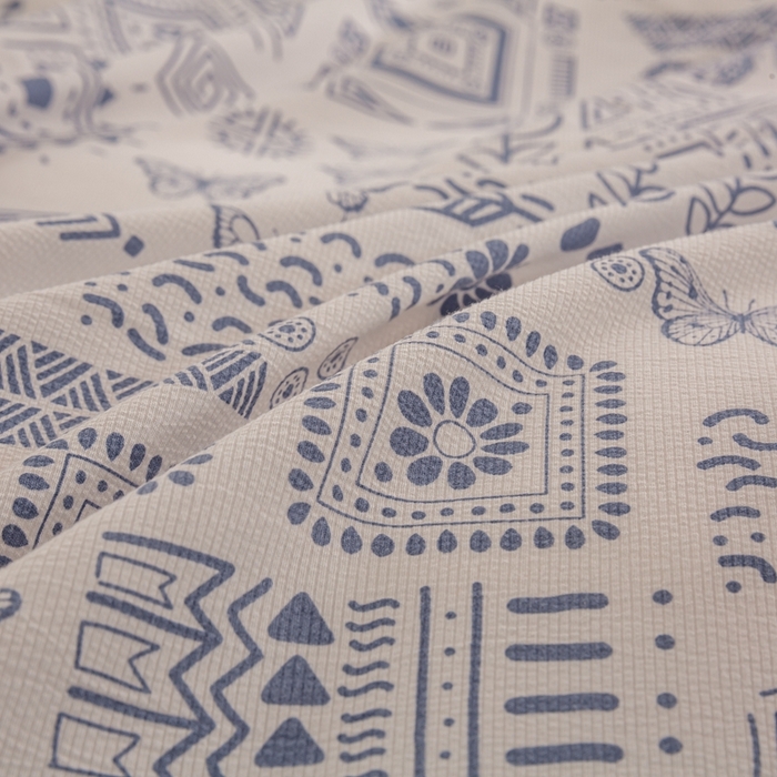 91家纺网 家纺一手货源 找家纺 富之航家纺 2024新款小清新床盖四件套公主风提花针织棉床盖四件套 蓝图