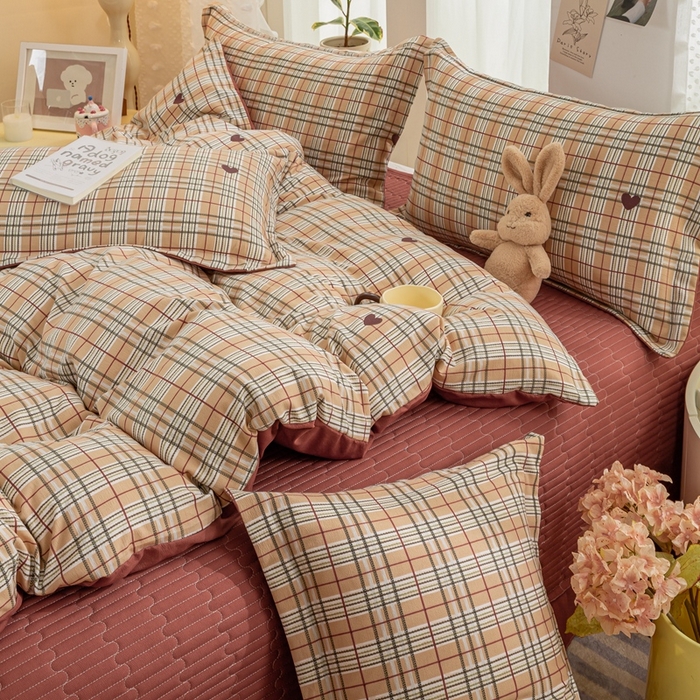 91家纺网 家纺一手货源 找家纺 富之航家纺 2024新款小清新床盖四件套公主风提花针织棉床盖四件套 格调