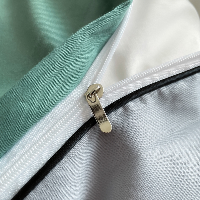 91家纺网 家纺一手货源 找家纺 澳梵家居 2024新款全棉嵌绳四件套--minmin系列 minmin烟波绿灰