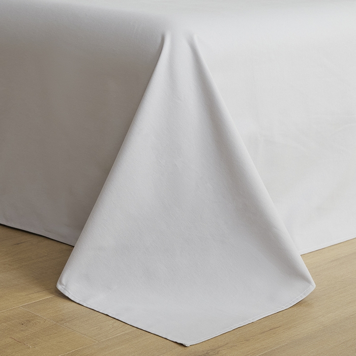 91家纺网 家纺一手货源 找家纺 澳梵家居 2024新款秋冬纯色全棉磨毛四件套--素色如锦系列 南瓜橘-幻影灰