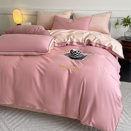 91家纺网 家纺一手货源 找家纺 （总）澳梵家居 2024新款全棉嵌绳四件套--minmin系列