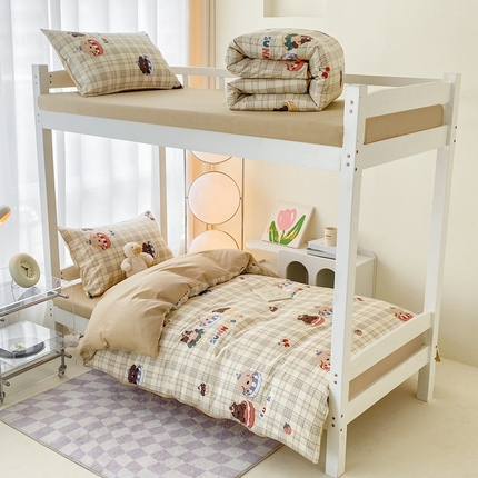 寐眠 2024新款A类全棉印花学生三件套四件套 甜甜圈