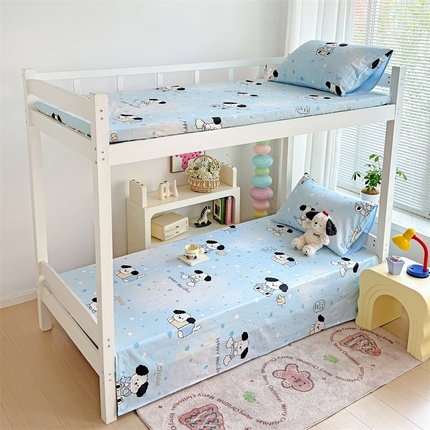 91家纺网 家纺一手货源 找家纺 （总）名兮家居 2024新款学生床上下铺全棉床单 