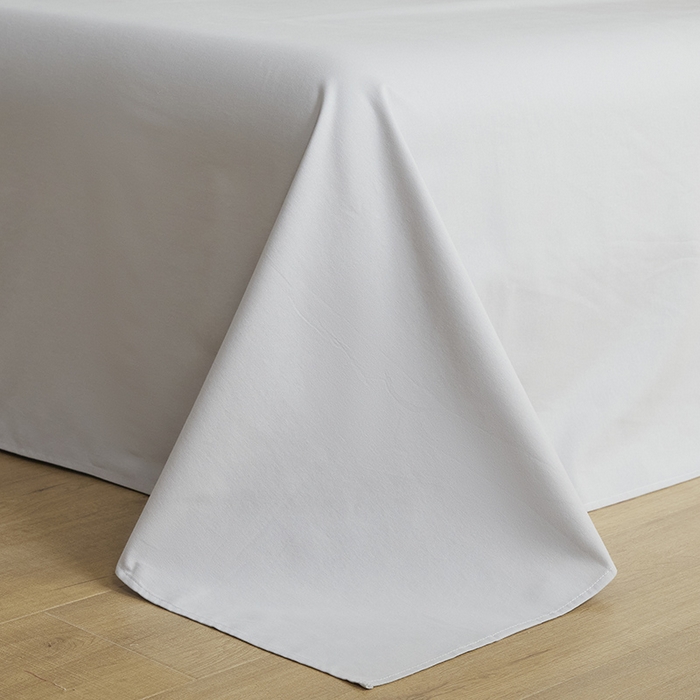 91家纺网 家纺一手货源 找家纺 澳梵家居 2024新款秋冬纯色全棉磨毛四件套--素色如锦系列 奶白-幻影灰