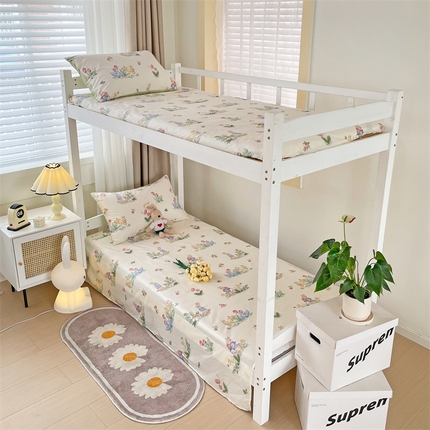 名兮家居 2024新款学生床上下铺全棉床单  蘑菇小兔