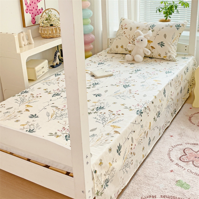 91家纺网 家纺一手货源 找家纺 名兮家居 2024新款学生床上下铺全棉床单  东篱