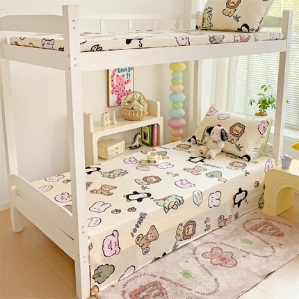 91家纺网 家纺一手货源 找家纺 （总）名兮家居 2024新款学生床上下铺全棉床单 