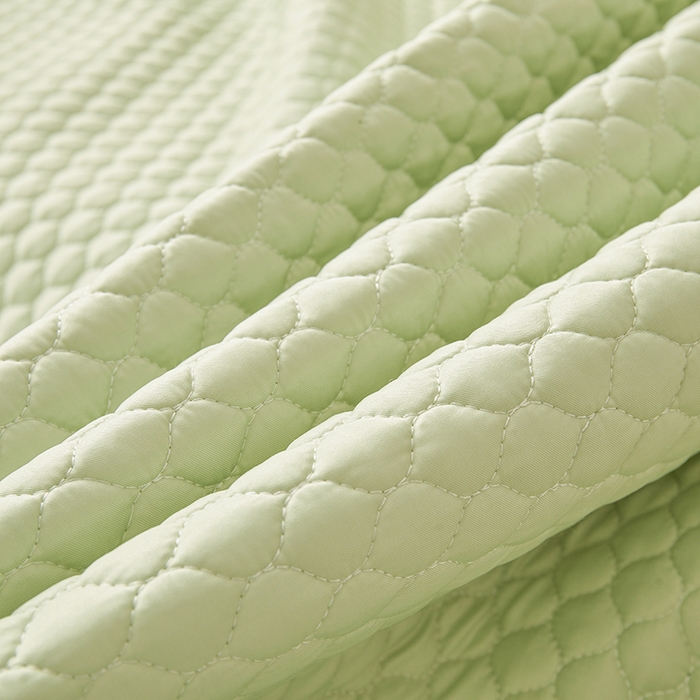 91家纺网 家纺一手货源 找家纺 紫碧螺家纺 2024新款刺绣花边床裙式床盖（仿天丝） 嫩绿