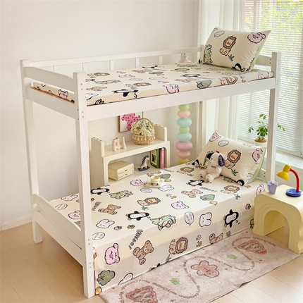 名兮家居 2024新款学生床上下铺全棉床单  动物世界