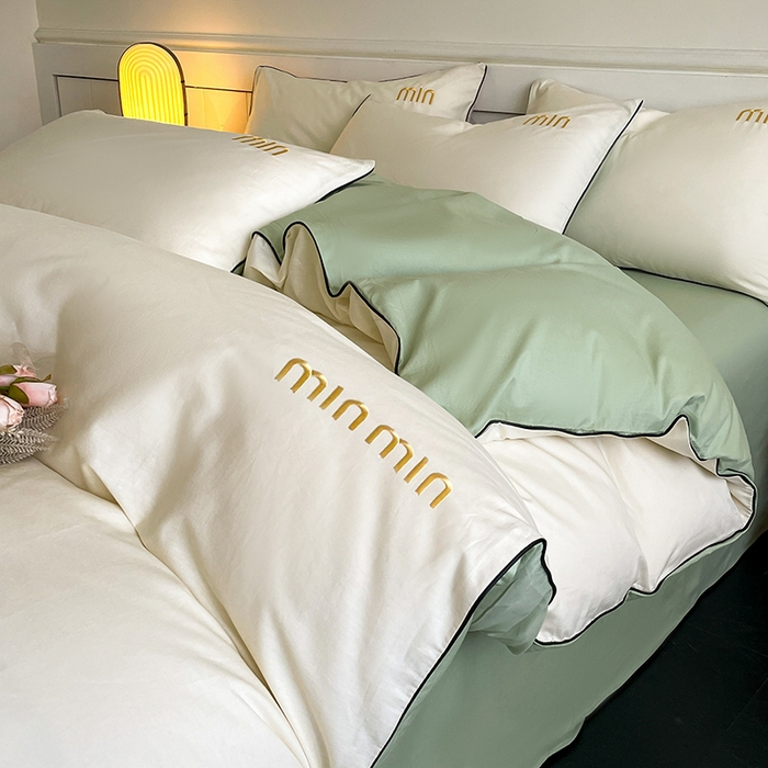 91家纺网 家纺一手货源 找家纺 （总）澳梵家居 2024新款全棉嵌绳四件套--minmin系列