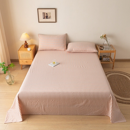 91家纺网 家纺一手货源 找家纺 （总）卡伦家纺 2025新款全棉色织水洗棉床单学生宿舍单人双人床单系列
