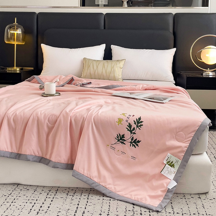 91家纺网 家纺一手货源 找家纺 鹿小帅纺织品 2024新款艾草驱蚊夏凉被 暖心玉