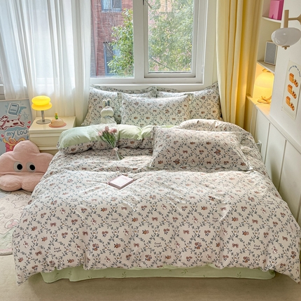 91家纺网 家纺一手货源 找家纺 （总）2024新款全棉小清新印花单品套件--四件套