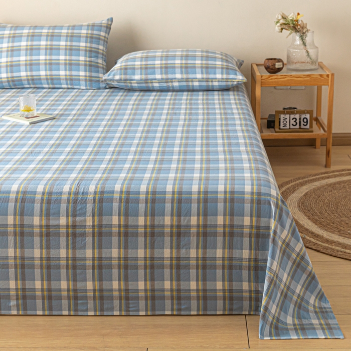 91家纺网 家纺一手货源 找家纺 卡伦家纺 2025新款全棉色织水洗棉床单学生宿舍单人双人床单系列莫妮兰