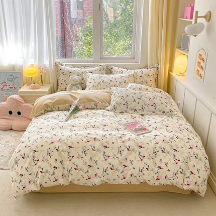 91家纺网 家纺一手货源 找家纺 （总）2024新款全棉小清新印花单品套件--四件套