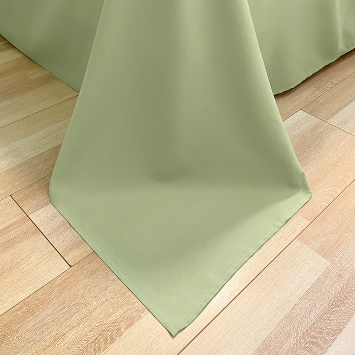 91家纺网 家纺一手货源 找家纺 悦织湾家纺 2025新款纯色床单款芦荟棉四件套 格林绿