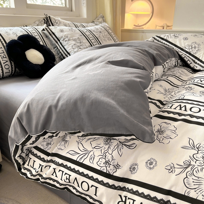 91家纺网 家纺一手货源 找家纺 （总）2024新款全棉小清新印花单品套件--四件套