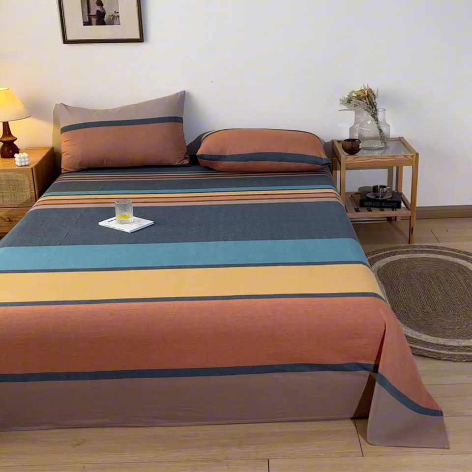 91家纺网 家纺一手货源 找家纺 卡伦家纺 2025新款全棉色织水洗棉床单学生宿舍单人双人床单系列斯诺克