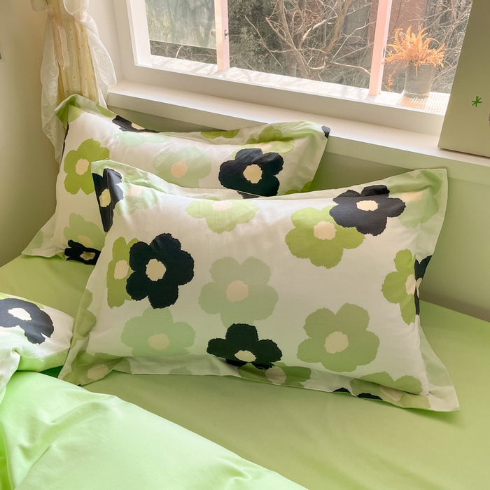 91家纺网 家纺一手货源 找家纺 2024新款全棉小清新印花单品套件--四件套 星光花影