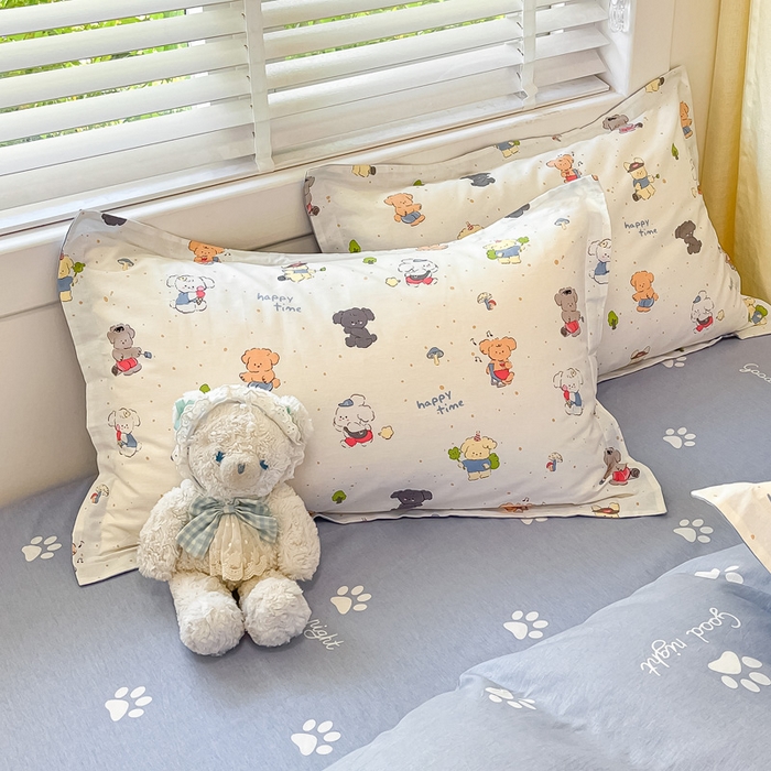 91家纺网 家纺一手货源 找家纺 2024新款全棉小清新印花单品套件--四件套 养乐多多