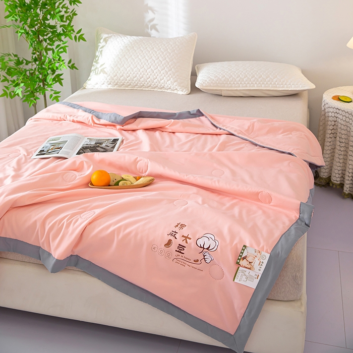 91家纺网 家纺一手货源 找家纺 鹿小帅纺织品 2024新款棉麻大豆夏被 优雅玉