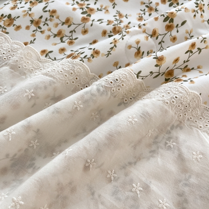 91家纺网 家纺一手货源 找家纺 莱豫家纺 2024新款法式复古针织花边夏被春秋被 花黛织梦