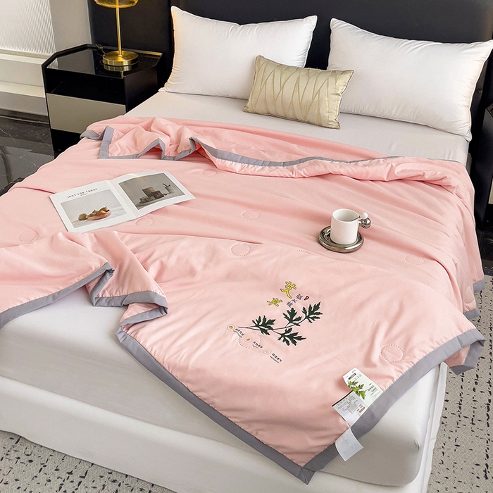 91家纺网 家纺一手货源 找家纺 鹿小帅纺织品 2024新款艾草驱蚊夏凉被 暖心玉