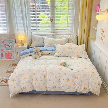 91家纺网 家纺一手货源 找家纺 （总）2024新款全棉小清新印花单品套件--四件套