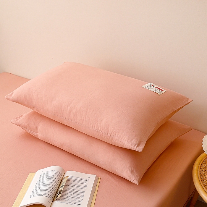 91家纺网 家纺一手货源 找家纺 2024新款A类云朵棉纯色枕套（口袋枕） 浅豆沙