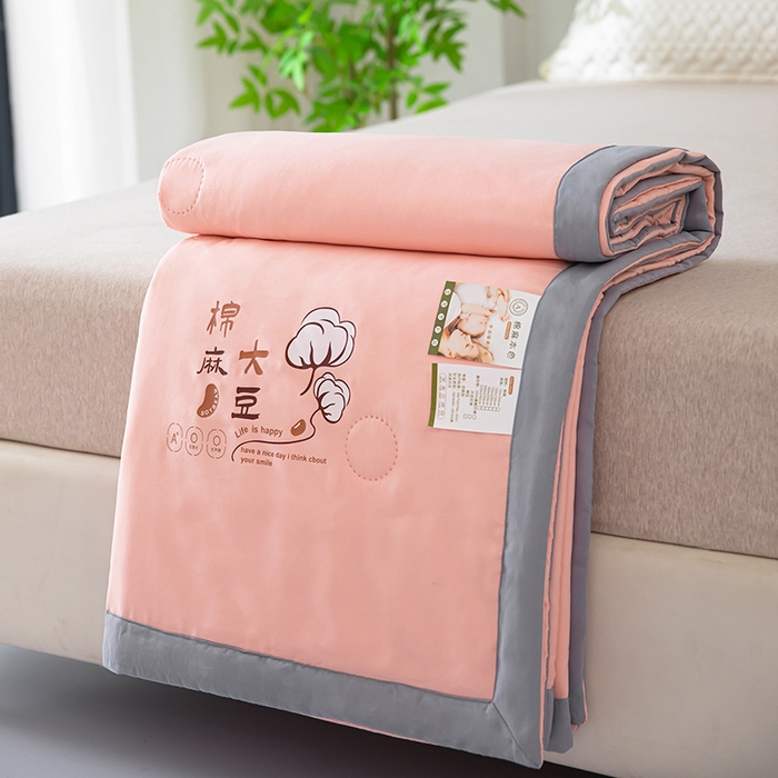 91家纺网 家纺一手货源 找家纺 鹿小帅纺织品 2024新款棉麻大豆夏被 优雅玉