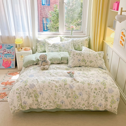 91家纺网 家纺一手货源 找家纺 （总）2024新款全棉小清新印花单品套件--四件套