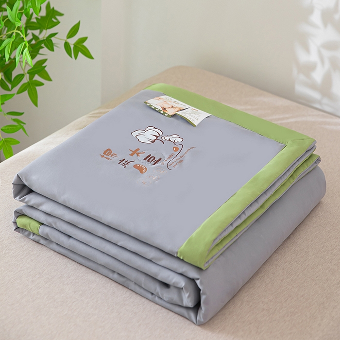 91家纺网 家纺一手货源 找家纺 鹿小帅纺织品 2024新款棉麻大豆夏被 高级灰