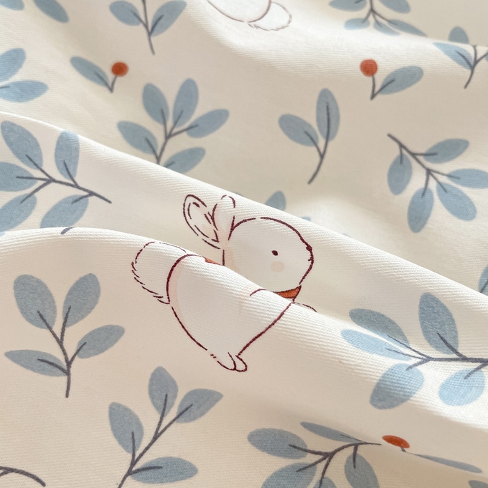 91家纺网 家纺一手货源 找家纺 2024新款全棉小清新印花单品套件--四件套 云茫茫