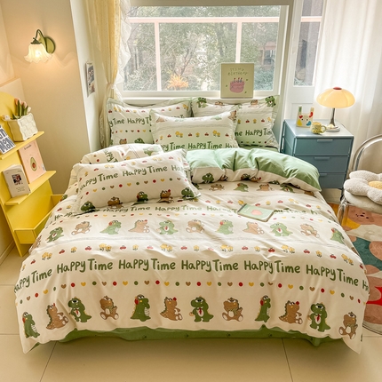 91家纺网 家纺一手货源 找家纺 （总）2024新款全棉小清新印花单品套件--四件套