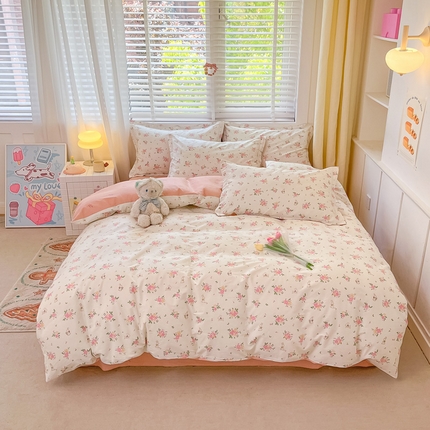 91家纺网 家纺一手货源 找家纺 （总）2024新款全棉小清新印花单品套件--四件套