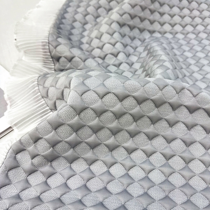 91家纺网 家纺一手货源 找家纺 2024新款A类冰豆豆花边双人长枕套 小菱形-灰