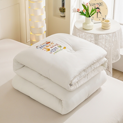 有货 2024新款锦鲤针织被学生季学生被A类针织被纯色冬被春秋被 锦鲤-白