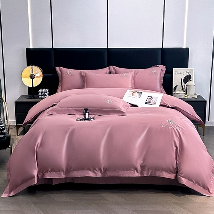 91家纺网 家纺一手货源 找家纺 （总）琉宿家纺 2025新款50s双股长绒棉绣花四件套