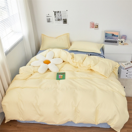 91家纺网 家纺一手货源 找家纺 （总）悦织湾家纺 2025新款纯色床单款芦荟棉四件套