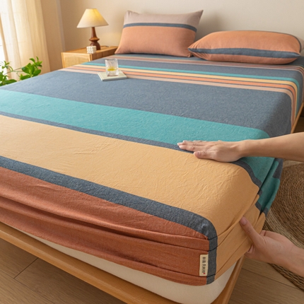 卡伦家纺 2025全棉色织水洗棉单层床笠席梦思保护套 斯诺克