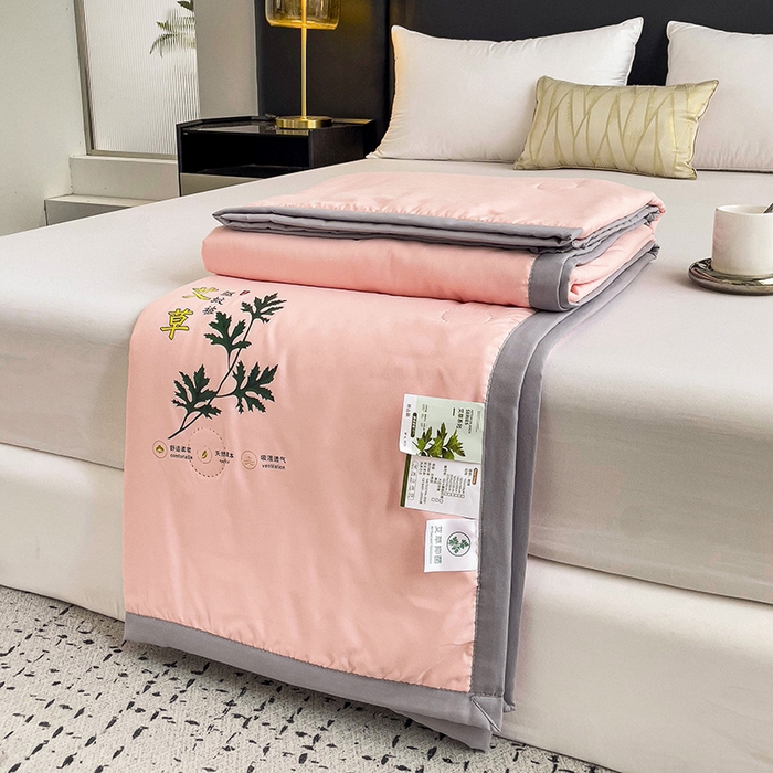 91家纺网 家纺一手货源 找家纺 鹿小帅纺织品 2024新款艾草驱蚊夏凉被 暖心玉