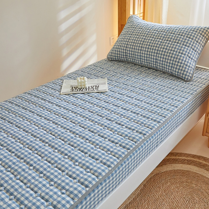 91家纺网 家纺一手货源 找家纺 鑫钰 2025新款学生宿舍A类水洗棉大豆夹棉系列-简格 简格-绅士灰