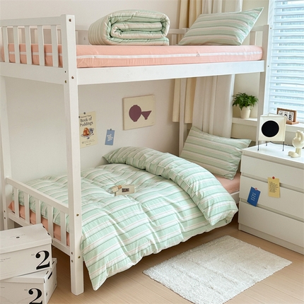 91家纺网 家纺一手货源 找家纺 （总）北欧良品 2024新款A类全棉色织水洗棉学生三件套