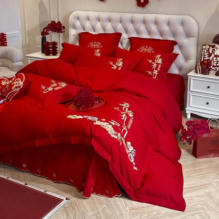 91家纺网 家纺一手货源 找家纺 （总）玉雅家纺 2025新款玉雅时尚磨毛刺绣床单款系列婚庆套件