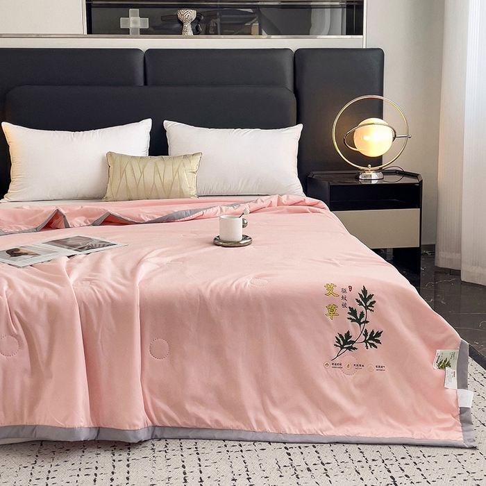 91家纺网 家纺一手货源 找家纺 鹿小帅纺织品 2024新款艾草驱蚊夏凉被 暖心玉