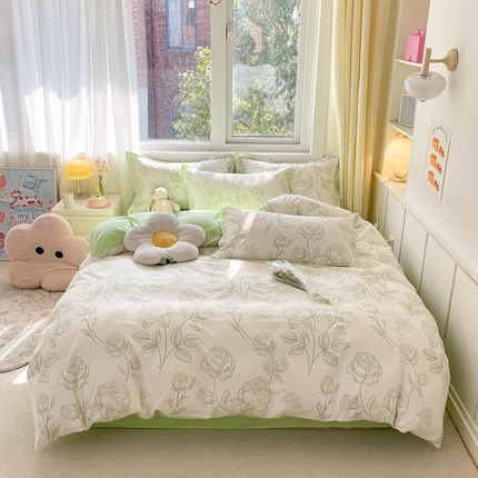 2024新款全棉小清新印花单品套件--四件套 晚风吟